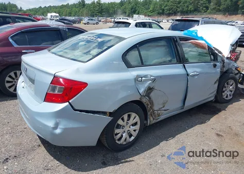 2012 Honda Civic Lx from USA, damaged, VIN 2HGFB2F52CH596040